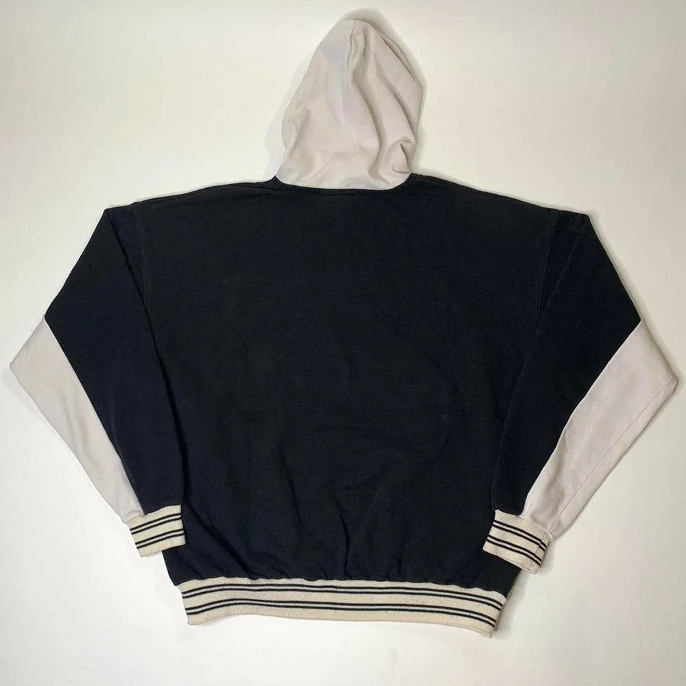 Vintage y2k Nike Center Swoosh Hoodie 80s Black & White - Picture 4 of 4